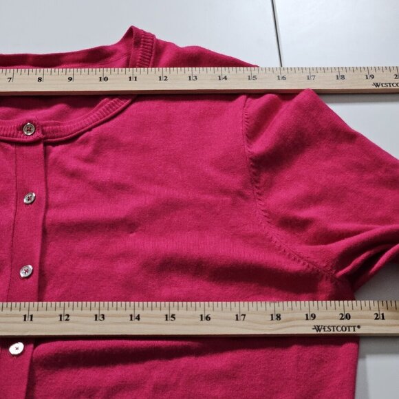 Calvin Klein Cardigan Women XL Pink LS Knit Unlined Stretch Branded Buttons Boho - Picture 5 of 15
